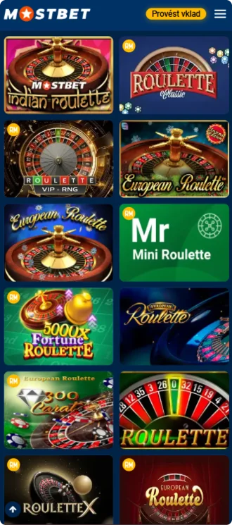 Mostbet app Ruletka