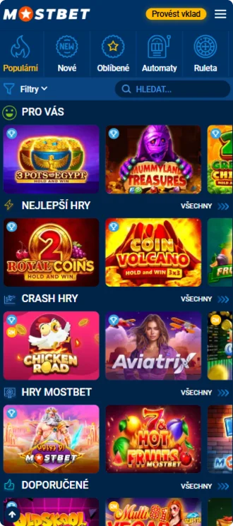 Mostbet app hry