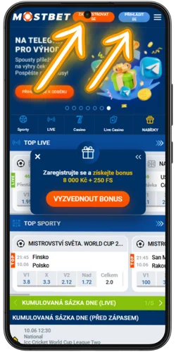 Otevřete aplikaci Mostbet