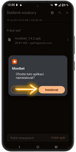Spusťte instalaci aplikace